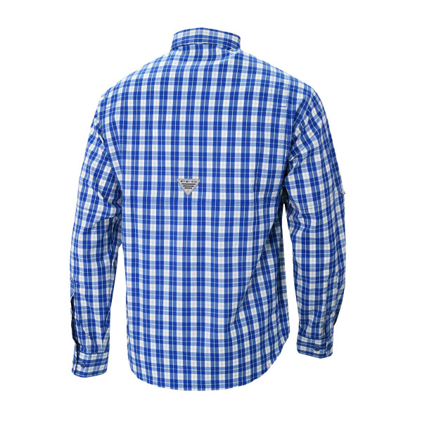 Detroit Pistons Columbia Blue Super Tamiami Long Sleeve Button-Up
