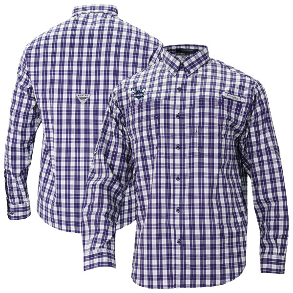 Рубашка с длинным рукавом Charlotte Hornets Columbia Purple Super Tamiami