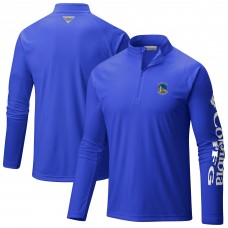 Кофта на короткой молнии Golden State Warriors Columbia Royal Terminal Tackle Raglan Omni-Shade