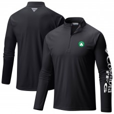 Boston Celtics Columbia Black Terminal Tackle Raglan Omni-Shade Quarter-Zip Jacket