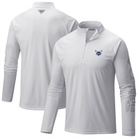 Кофта на короткой молнии Charlotte Hornets Columbia White Terminal Tackle Raglan Omni-Shade