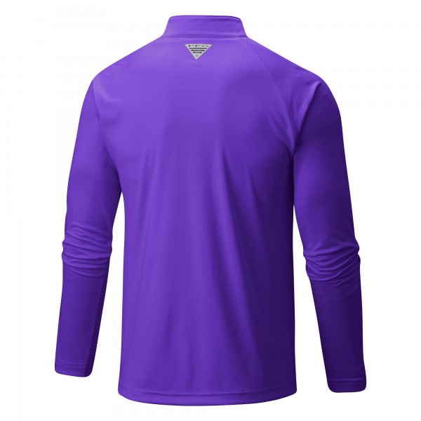 Кофта на короткой молнии Charlotte Hornets Columbia Purple Terminal Tackle Raglan Omni-Shade