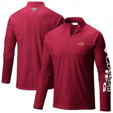 Cleveland Cavaliers Columbia Wine Terminal Tackle Raglan Omni-Shade Quarter-Zip Jacket