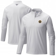 Denver Nuggets Columbia White Terminal Tackle Raglan Omni-Shade Quarter-Zip Jacket