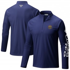 Denver Nuggets Columbia Navy Terminal Tackle Raglan Omni-Shade Quarter-Zip Jacket