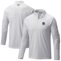 Кофта на короткой молнии Golden State Warriors Columbia White Terminal Tackle Raglan Omni-Shade