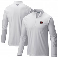 Toronto Raptors Columbia White Terminal Tackle Raglan Omni-Shade Quarter-Zip Jacket