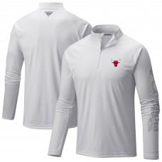 Кофта на короткой молнии Chicago Bulls Columbia White Terminal Tackle Raglan Omni-Shade