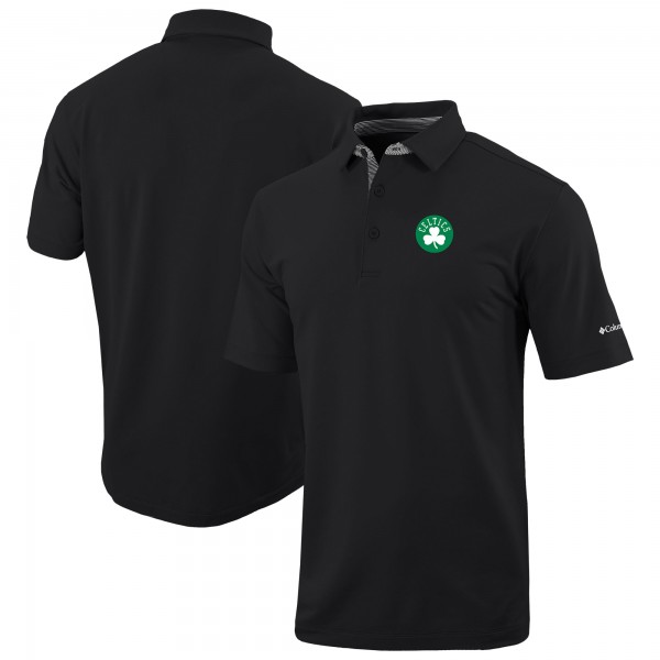 Boston Celtics Columbia Black Omni-Wick Even Lie Polo