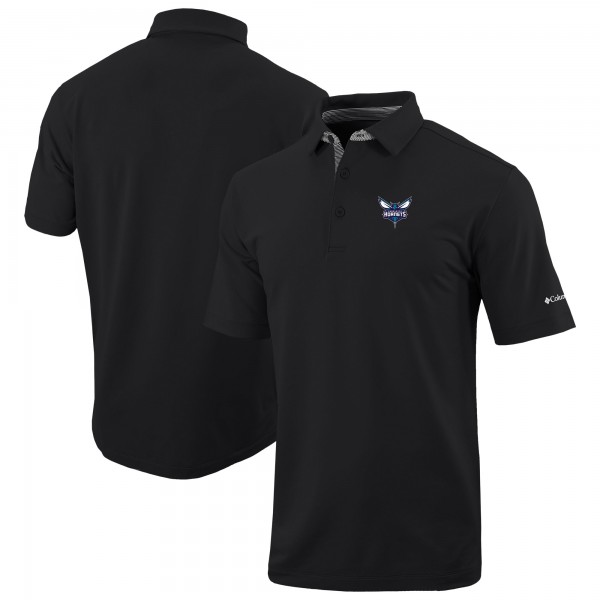 Поло Charlotte Hornets Columbia Black Omni-Wick Even Lie