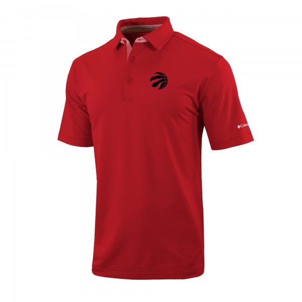 Toronto Raptors Columbia Red Omni-Wick Even Lie Polo