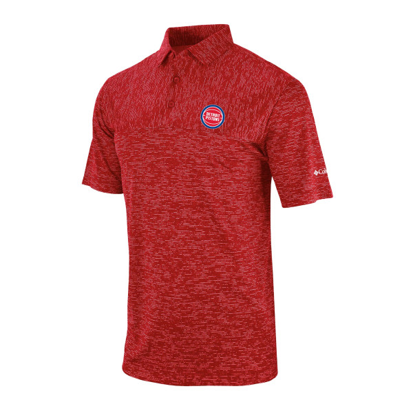 Detroit Pistons Columbia Red Omni-Wick Heading Out Polo