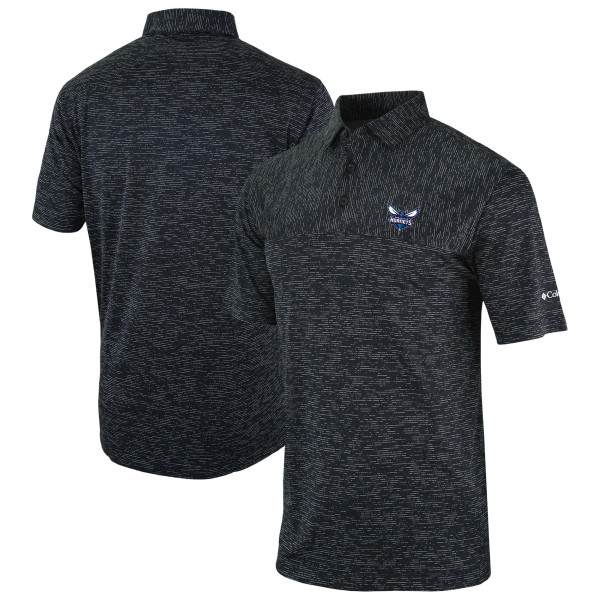 Поло Charlotte Hornets Columbia Black Omni-Wick Heading Out