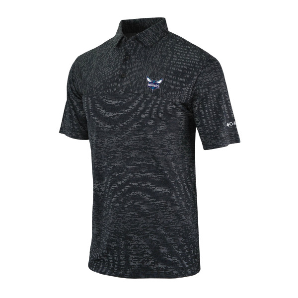 Поло Charlotte Hornets Columbia Black Omni-Wick Heading Out
