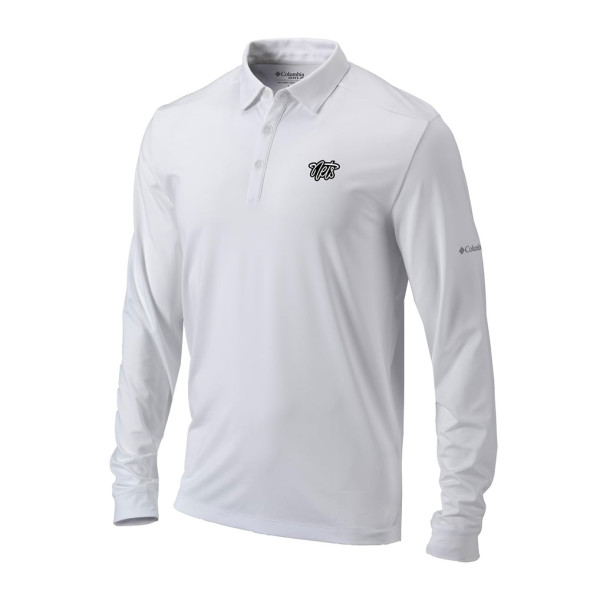 Поло Brooklyn Nets Columbia White Omni-Wick Pin High Long Sleeve