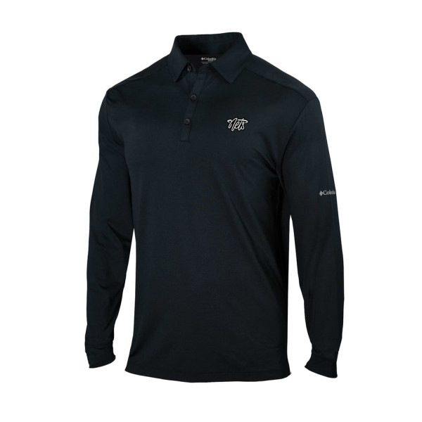 Поло Brooklyn Nets Columbia Black Omni-Wick Pin High Long Sleeve
