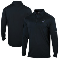 Поло Charlotte Hornets Columbia Black Omni-Wick Pin High Long Sleeve