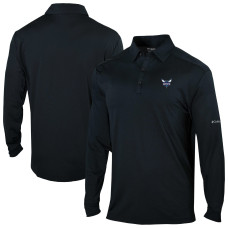 Поло Charlotte Hornets Columbia Black Omni-Wick Pin High Long Sleeve