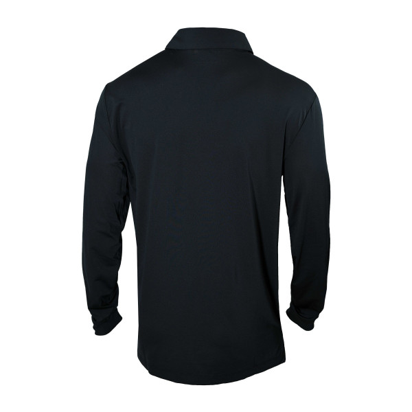 Detroit Pistons Columbia Black Omni-Wick Pin High Long Sleeve Polo