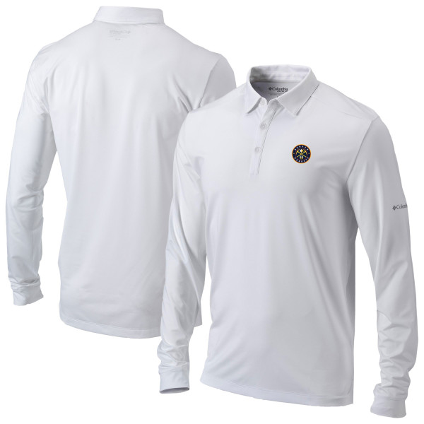 Поло Denver Nuggets Columbia White Omni-Wick Pin High Long Sleeve