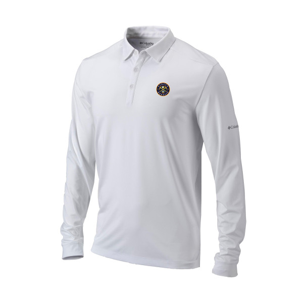 Поло Denver Nuggets Columbia White Omni-Wick Pin High Long Sleeve