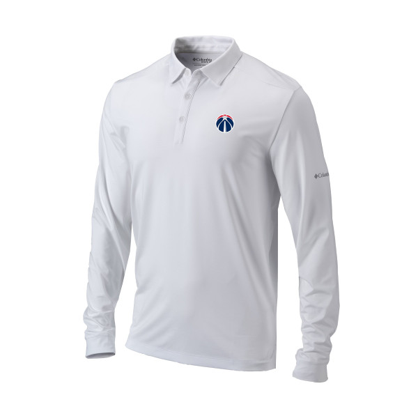 Поло Washington Wizards Columbia White Omni-Wick Pin High Long Sleeve