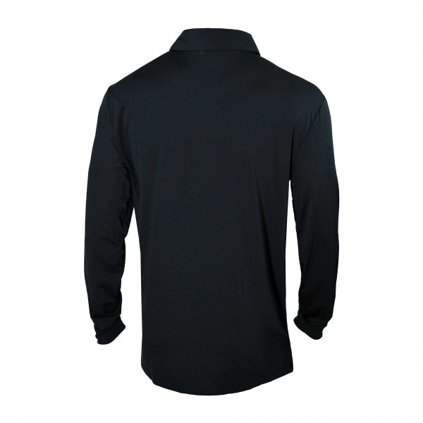 Toronto Raptors Columbia Black Omni-Wick Pin High Long Sleeve Polo