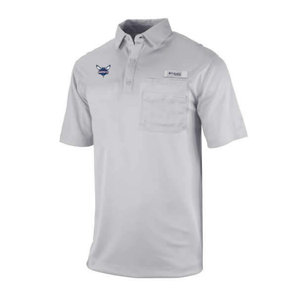 Поло Charlotte Hornets Columbia Gray Omni-Wick Flycaster Pocket