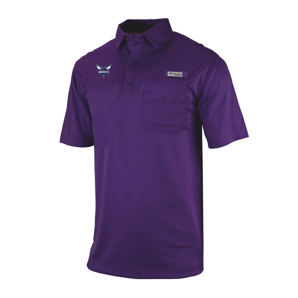 Поло Charlotte Hornets Columbia Purple Omni-Wick Flycaster Pocket