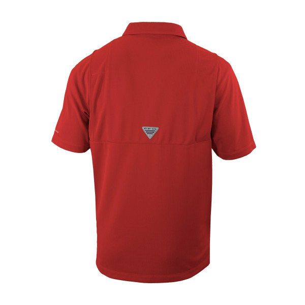 Detroit Pistons Columbia Red Omni-Wick Flycaster Pocket Polo