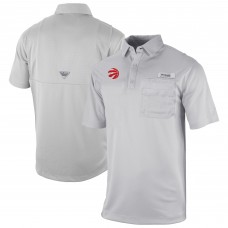 Toronto Raptors Columbia Gray Omni-Wick Flycaster Pocket Polo