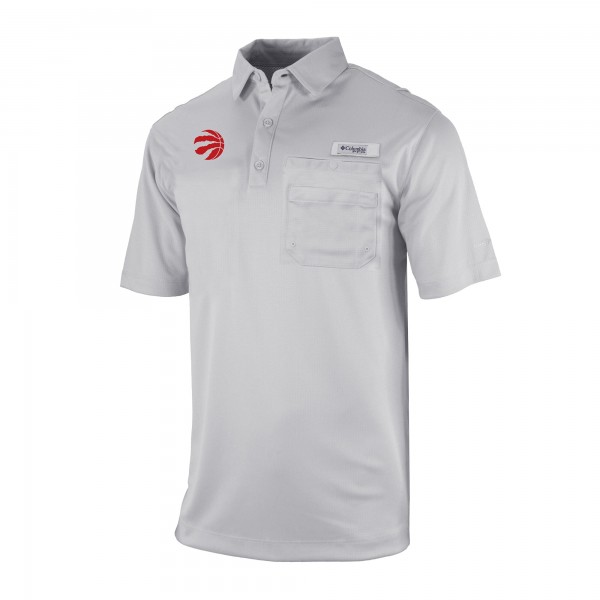 Toronto Raptors Columbia Gray Omni-Wick Flycaster Pocket Polo
