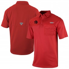 Toronto Raptors Columbia Red Omni-Wick Flycaster Pocket Polo