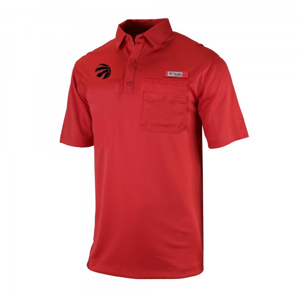 Toronto Raptors Columbia Red Omni-Wick Flycaster Pocket Polo