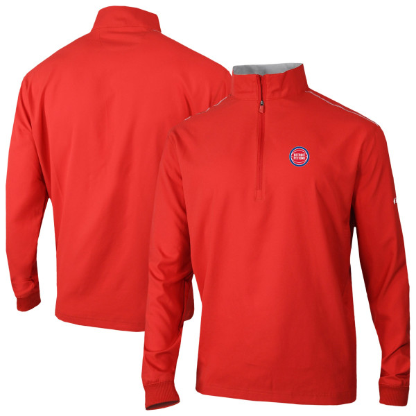 Detroit Pistons Columbia Red Bogeys Paradise Quarter-Zip Pullover