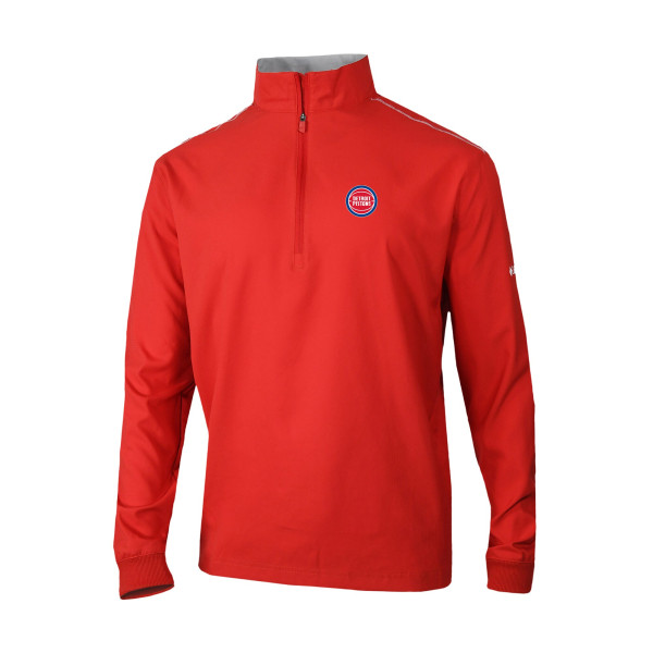 Detroit Pistons Columbia Red Bogeys Paradise Quarter-Zip Pullover