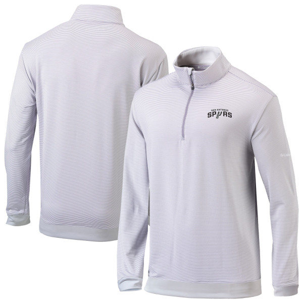 San Antonio Spurs Columbia Gray/White Omni-Wick Even Lie Quarter-Zip Pullover