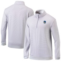 Golden State Warriors Columbia Gray/White Omni-Wick Even Lie Quarter-Zip Pullover