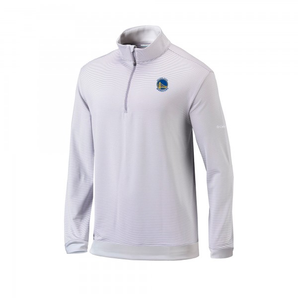 Golden State Warriors Columbia Gray/White Omni-Wick Even Lie Quarter-Zip Pullover