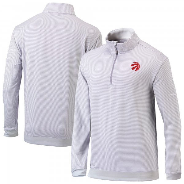 Toronto Raptors Columbia Gray/White Omni-Wick Even Lie Quarter-Zip Pullover