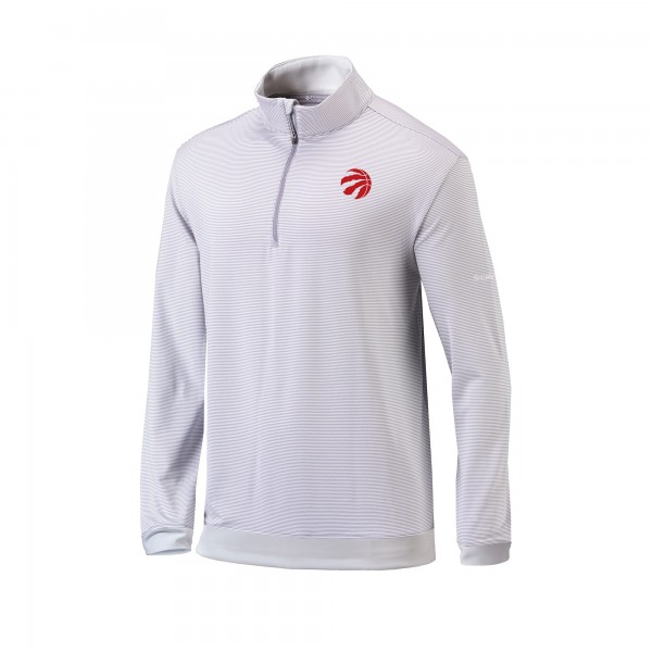 Toronto Raptors Columbia Gray/White Omni-Wick Even Lie Quarter-Zip Pullover
