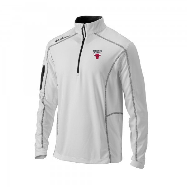 Кофта на короткой молнии Chicago Bulls Columbia White Omni-Wick Shotgun
