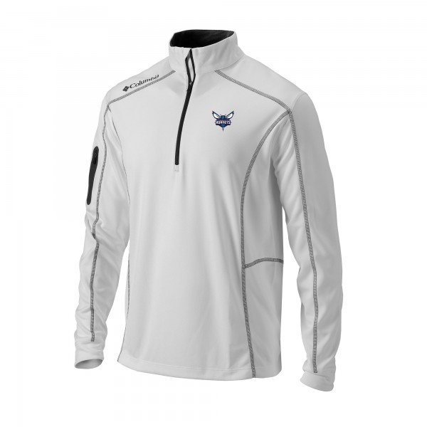Кофта на короткой молнии Charlotte Hornets Columbia White Omni-Wick Shotgun
