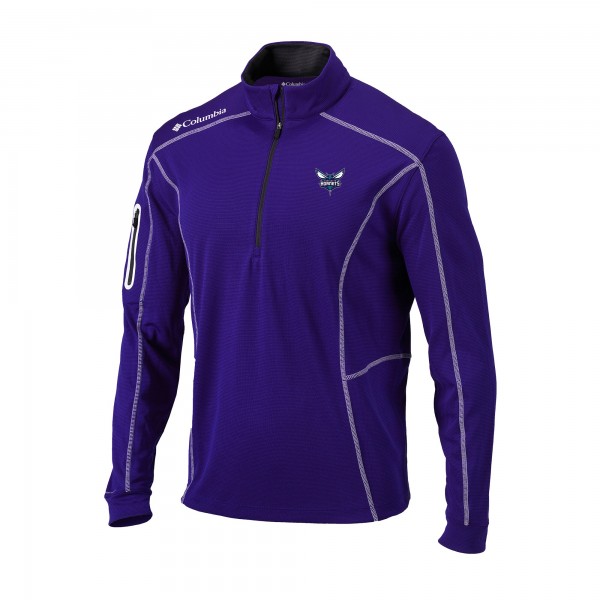 Кофта на короткой молнии Charlotte Hornets Columbia Purple Omni-Wick Shotgun