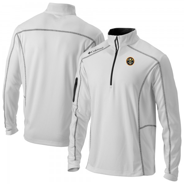 Denver Nuggets Columbia White Omni-Wick Shotgun Quarter-Zip Pullover