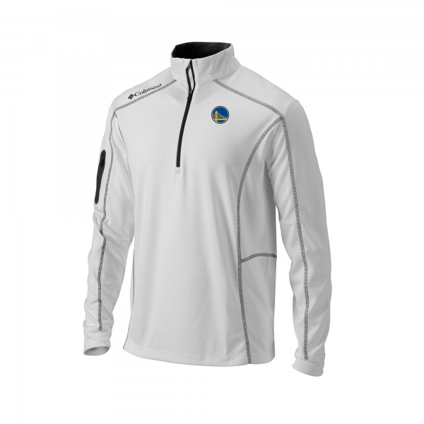 Golden State Warriors Columbia White Omni-Wick Shotgun Quarter-Zip Pullover
