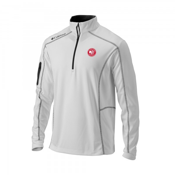 Atlanta Hawks Columbia White Omni-Wick Shotgun Quarter-Zip Pullover