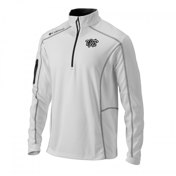 Кофта на короткой молнии Brooklyn Nets Columbia White Omni-Wick Shotgun