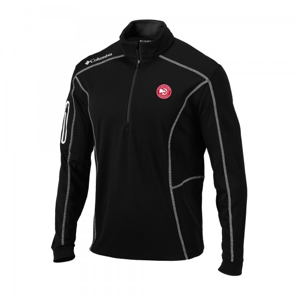 Atlanta Hawks Columbia Black Omni-Wick Shotgun Quarter-Zip Pullover
