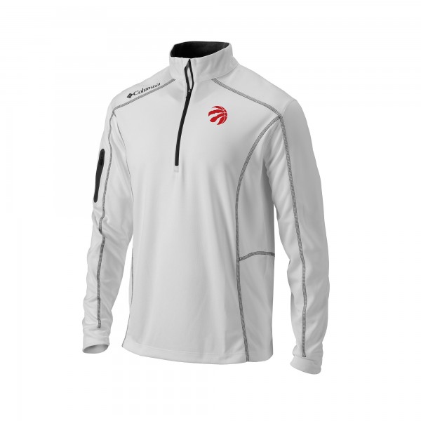 Toronto Raptors Columbia White Omni-Wick Shotgun Quarter-Zip Pullover